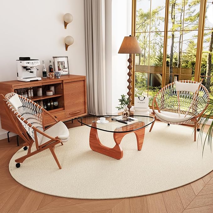 Coffee Tables Glass Small Farmhouse Coffee Table Mid-Century Modern Wood Center Table for Living Room, Walnut Transparent, 45 Inch