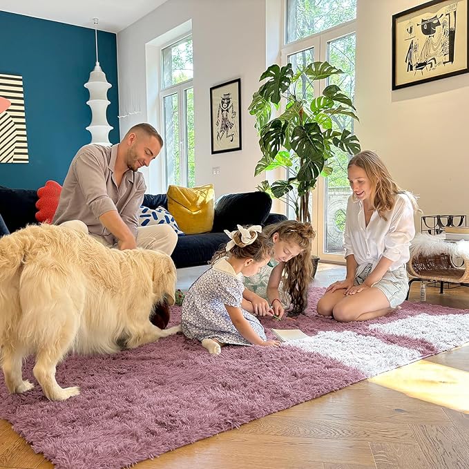 OLANLY 2x4 Machine Washable Runner Rugs for Hallway, Soft Fluffy Shaggy Bedside Rugs for Bedroom, Living Room, Indoor Floor Carpet for Kids Girls and Boys, Nursery Rooms, Home Decor Aesthetic, Blush