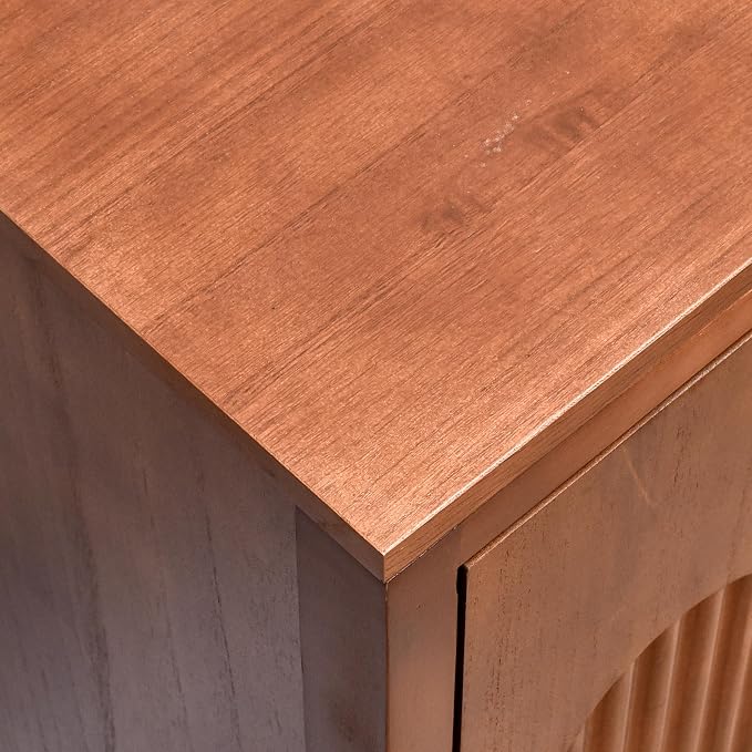 eHemco Kawaii Sweetheart End Table, 16.5 x 14 x 31 Inches, Indoor Living Room Side Table, Antique Walnut