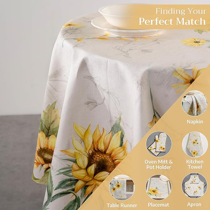 Maison d' Hermine Table Cloth Round Table 100% Cotton 63 Round Inches Tablecloth Reusable Decorative for Dining Room Farmhouse Home Valentines Day Decorations Spring Summer - Candice