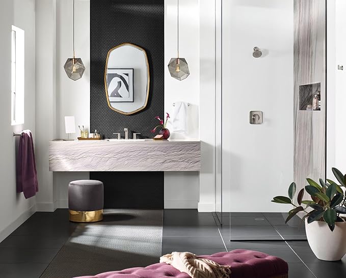 Moen Genta LX Brushed Nickel Modern Single Robe or Towel Hanger for Kitchen or Bathroom, BH3803BN