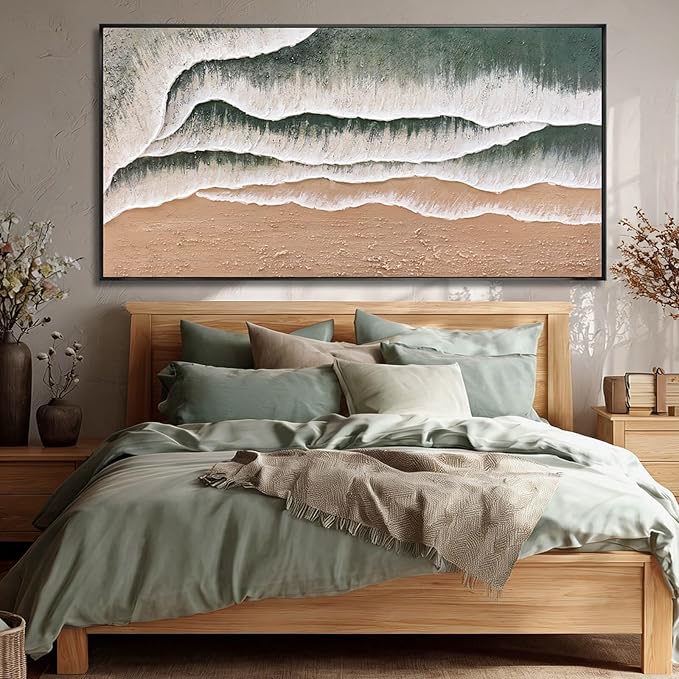 SOUGUAN Line Canvas Wall Art Beach Decorative Pictures Contemporary Poster 29"x58" Large Painting for Living Room Artwork for Bedroom