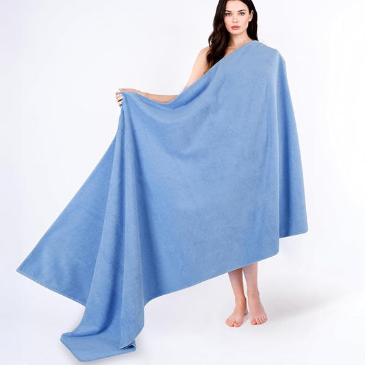 Cotton Paradise 100% Cotton Turkish Towel, Soft Absorbent Quick Dry, 40x80 Oversized Bath Sheet Towel, Sky Blue