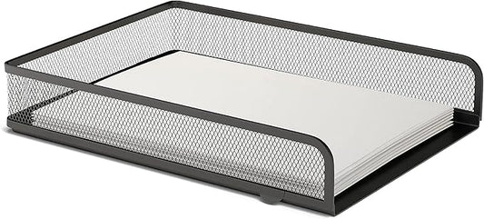 TRU RED Front‑Load Stackable Metal Letter Tray – Desktop Paper Organizer for Office Files & Documents