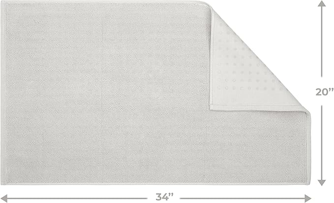 Cotton Paradise 100% Cotton Turkish Bathmat Rug, Soft Absorbent Quick Dry Non Slip, 20x34 Bathmat Rug, Silver Grey