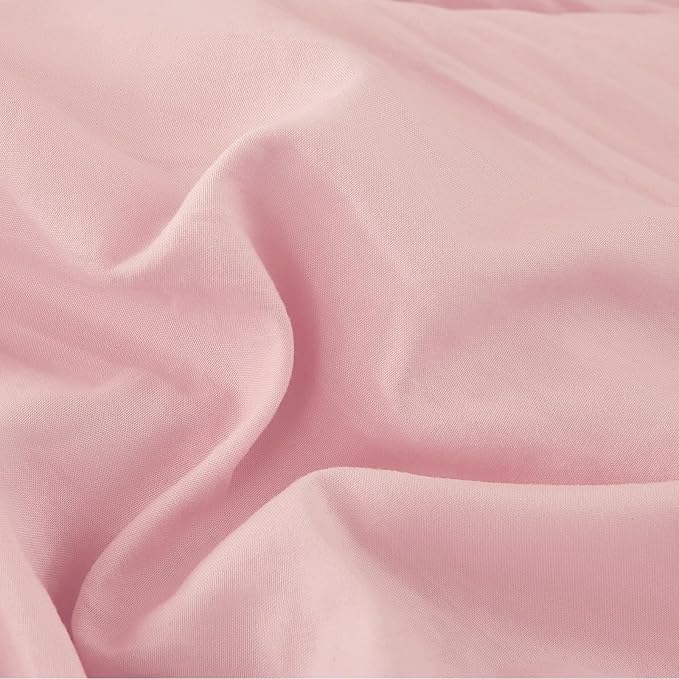 WRENSONGE Queen Comforter Set - 3 Pieces Prewashed Soft Pink Comforter Soft Lightweight for All Seasons,Down Alternative Comforters Queen Size with 2 Pillow Shams