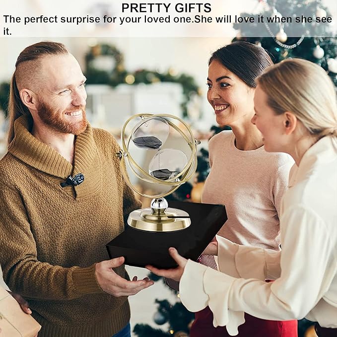 Brass 60 Minute Hourglass, 720° Rotating Vintage Metal Sand Timer, Large Black Sand Watch 60 Min, Unique 1 Hour Glass SandClock for Gifts, Wedding, Home, Desk, Decoration （Black