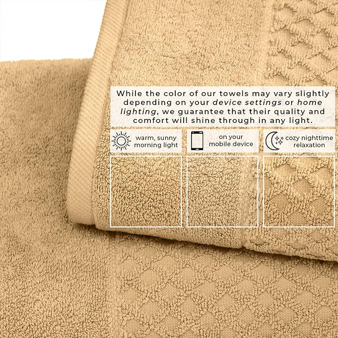 Great Bay Home Oversized Bath Sheets - 100% Cotton 2 Pack 68x35 Extra Large Towel - Absorbent, Durable, Quick-Dry Towels for Bathroom (Sand)