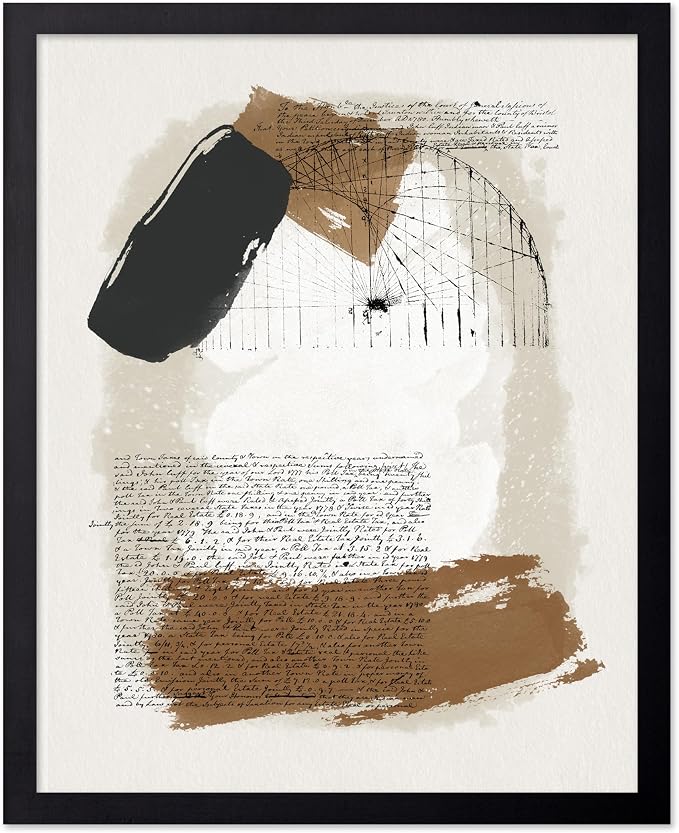 Poster Master Abstract Written Message Poster - Watercolor Print - Note Art - Chic Boho Design - Abstract Illustration - Great Bedroom or Living Room Decor - 11x14 Black Framed