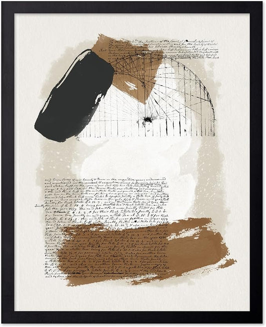 Poster Master Abstract Written Message Poster - Watercolor Print - Note Art - Chic Boho Design - Abstract Illustration - Great Bedroom or Living Room Decor - 8x10 Black Framed