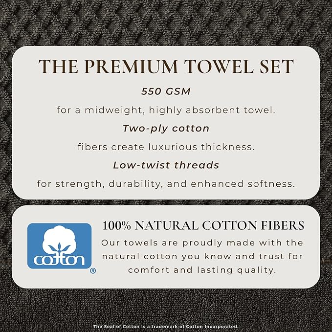 Great Bay Home Oversized Bath Sheets - 100% Cotton 2 Pack 68x35 Extra Large Towel - Absorbent, Durable, Quick-Dry Towels for Bathroom (Midnight)