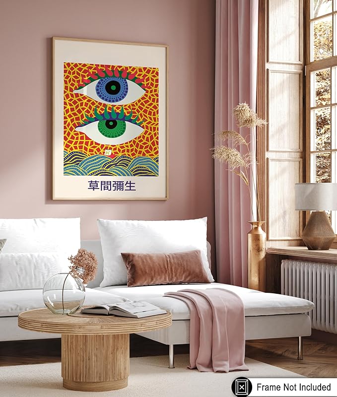 Poster Master Vintage Poster - Retro Eyes Print - Infinity Dots Trendy & Japanese Art - Gift for Men & Women - Pop Art Decor for Bedroom or Living Room - 16x20 UNFRAMED Wall Art