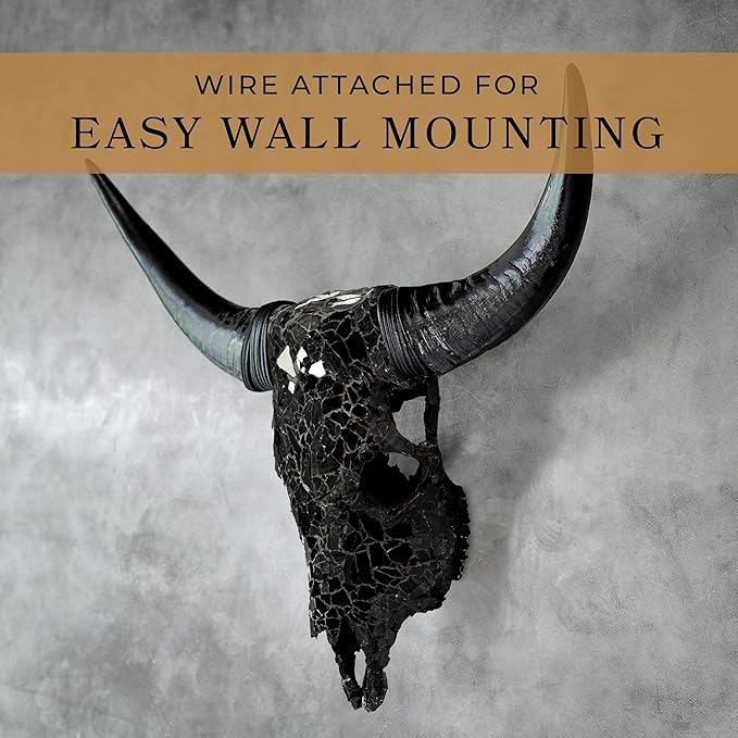 Skull Bliss - Hand-Crafted Real Authentic Taxidermy Cow Skull/Bull Skull Wall Decor with Horns/Real Animal Cow Skull Wall Decor (Standard Horns)