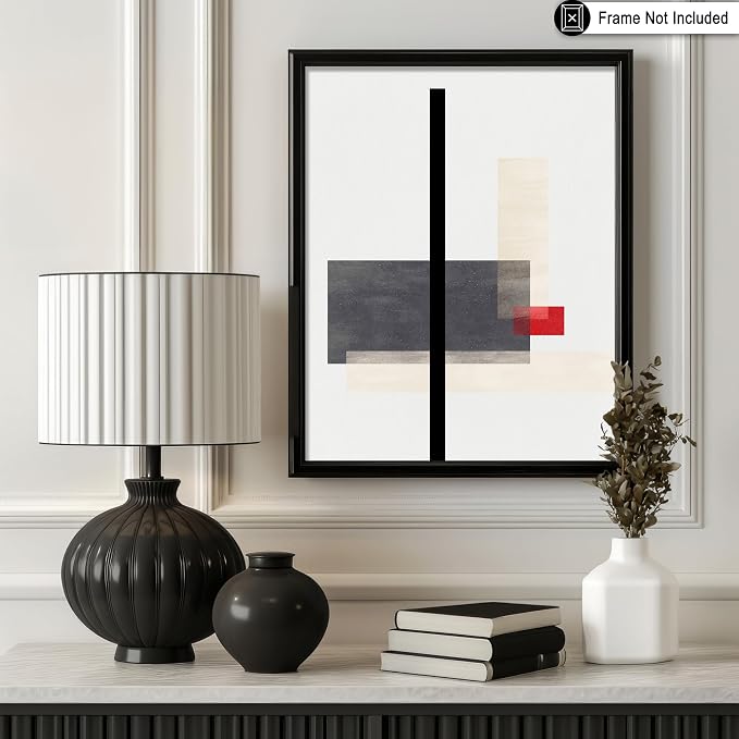 Poster Master Geometric Poster - Composition Print - Abstract Design - Mid Century Modern Artwork - Line Drawing - Illustration Design - Great Office or Bedroom Wall Decor - 11x14 UNFRAMED wall decor