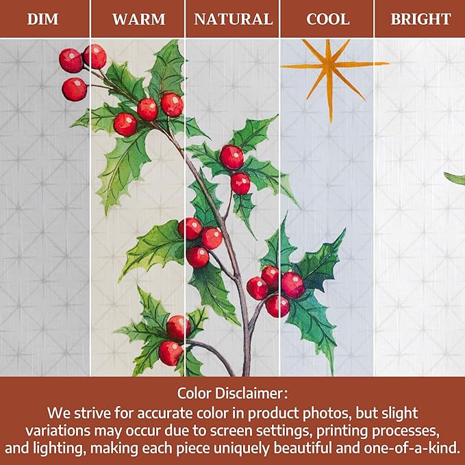 Maison d' Hermine Table Cloth Rectangle Table 100% Cotton 70 x 120 Inches Fall Tablecloth Reusable Everyday Use for Thanksgiving Christmas Decorations Dining Farmhouse Party (Poinsettia Christmas)
