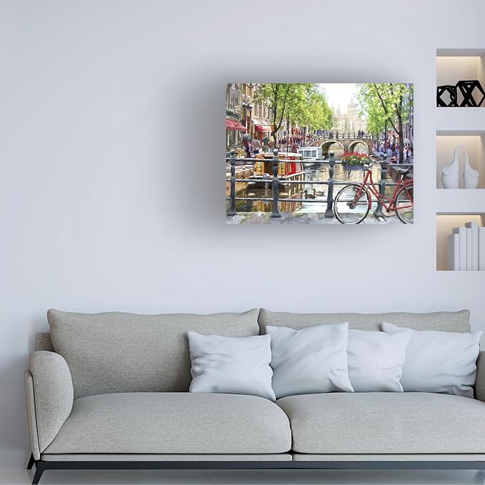 Wrapped Canvas Wall Art - The Macneil Studio 'Amsterdam Landscape' Wall Art for Living Room, Bedroom, or Office Décor - 35x47