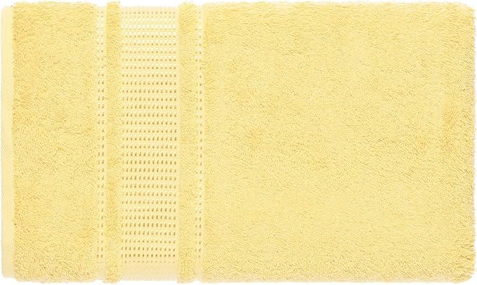 Melissa Linen 8 Piece Bath Towel Set, 2 Bath, 2 Hand, 4 Fingertip Towels - 100% Turkish Cotton, Absorbent, Quick Dry, Durable & Soft - Light Yellow
