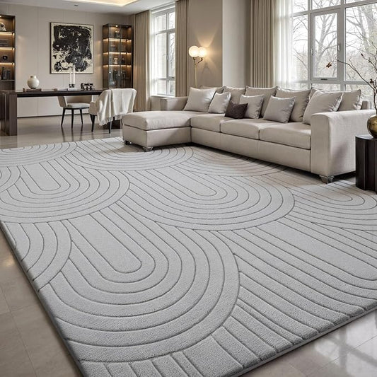 Sour Lemon 8x10 Area Rugs for Living Room, Soft Large Area Rug Modern Annualrings Rugs Machine Washable Area Rug, Non-Slip Rug Carpet for Bedroom Under Dining Table Home Office Decor