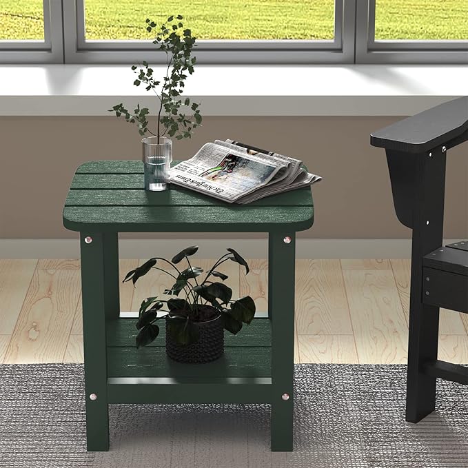 SERWALL Adirondack Table Outdoor Side Table- Green