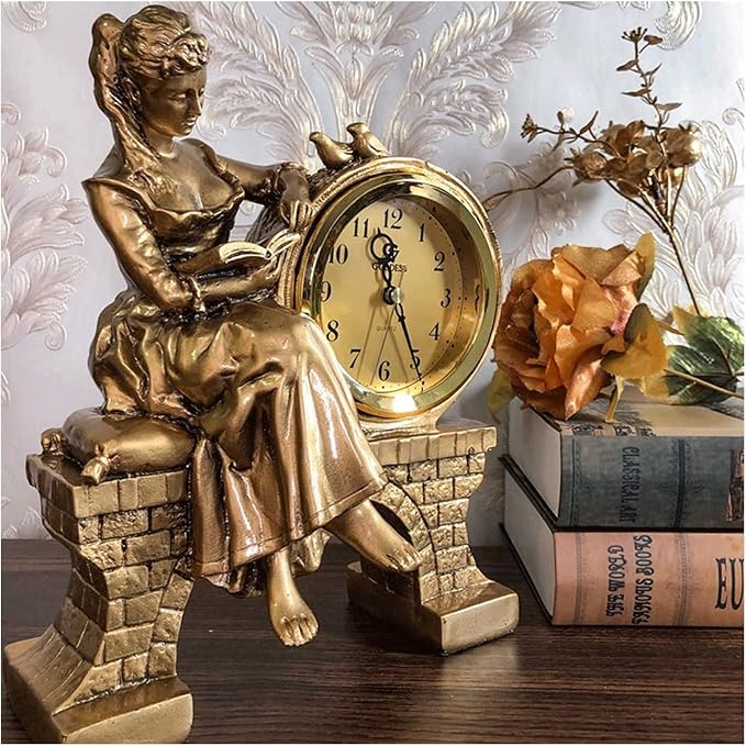 Desk Clock Desk Clock Living Room Home Desk Clock Desk Clock Clock Ornaments Alarm Clock Desktop Bedroom Beauty Desk Clock Suitable Home Bedroom Decor (Color : B)