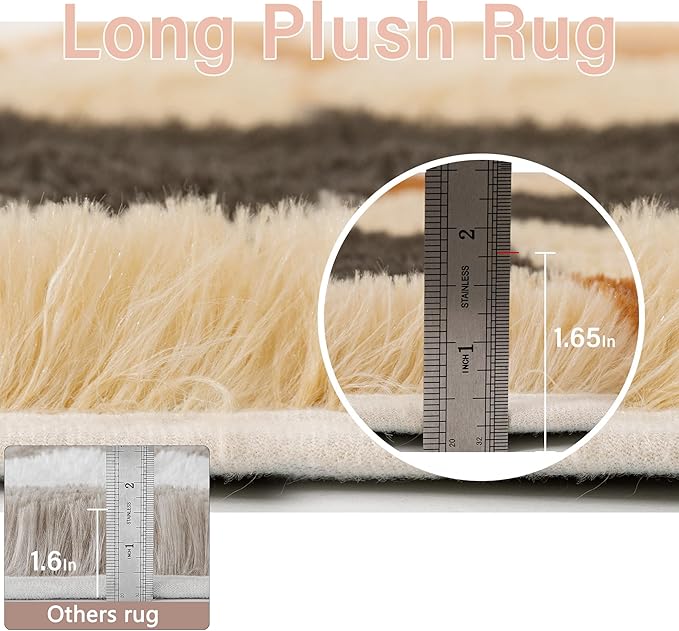 Checkered Rug 8x10 for Living Room, Colorful Modern Shag Rug Washable Non-Slip Large Area Rug Super Soft Indoor Fuzzy Carpet Fluffy Rugs for Bedroom Home Aesthetic Decor