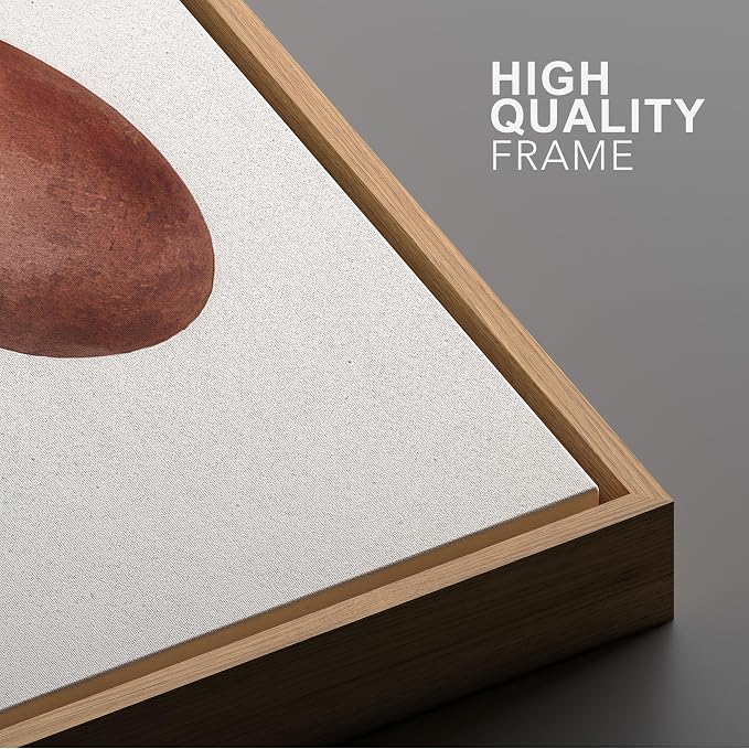 Woodrose Framed Canvas Print Wall Art Zen Balance Stones Harmony Typography Illustrations Modern Art Minimalist 3D Colorful Ultra for Living Room, Bedroom, Office - 24"x36" NATURAL