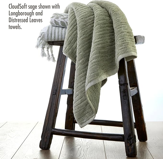 SKL Home CloudSoft Cotton Luxury 4 Pc Bath Towel Set, Sage