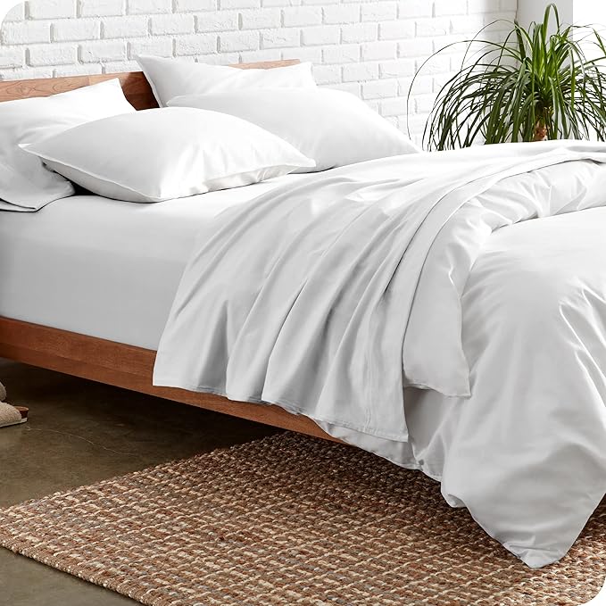 Bare Home Split California King Sheet Set - 1800 Ultra-Soft Microfiber Bed Sheets - Double Brushed - Deep Pockets - Easy Fit - 5 Piece Set - Bed Sheets (Split Cal King, White)