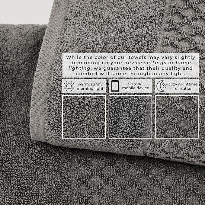 Great Bay Home Oversized Bath Sheets - 100% Cotton 2 Pack 68x35 Extra Large Towel - Absorbent, Durable, Quick-Dry Towels for Bathroom (Dark Grey)