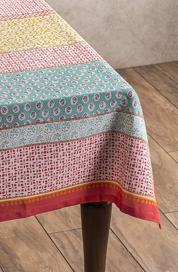 Maison d' Hermine Table Cloth Square Table 100% Cotton 54 x 54 Inches Tablecloth Reusable Decorative for Dining Room Farmhouse Home Valentines Day Decorations Spring Summer - Provence