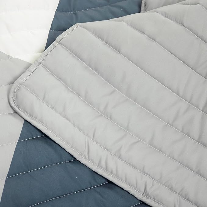 Lush Decor Modern Color Block Quilt King Size 3 Piece Set King/California King Multi - Bedding Set California King Quilt - Mid Century Modern Decor