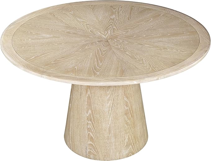 Jofran Nash Mid-Century Modern Round Pedestal Dining Table for Kitchen or Dining Room