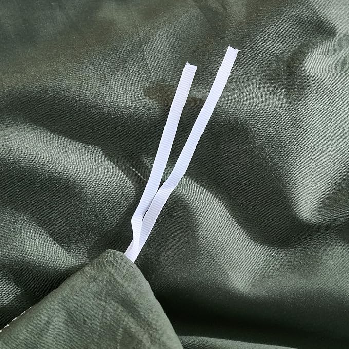 100% Washed Cotton Duvet Cover Queen Size – Olive Green, Linen-Like Texture, Super Soft & Breathable Bedding Set, 3-Piece Durable Percale Comforter Cover