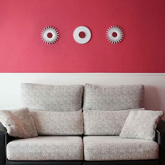 BONNYCO Wall Mirrors Pack of 3, Round White Mirrors for Home Decor, Bedroom and Room. Espejos Decorativos de Pared Sala Dormitorio, Circle Wall Decor Minimalist Vintage, Chic. Gifts for Women Mums