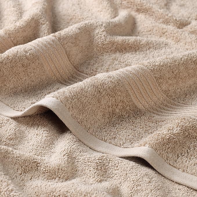 Superior Heritage Egyptian Cotton 6 Piece Towel Set, Heavyweight Towels for Bathroom, Guest Bath, Luxury Home Decor, Plush Absorbent Essentials, Includes 2 Bath, 2 Hand, 2 Face Towels, Taupe