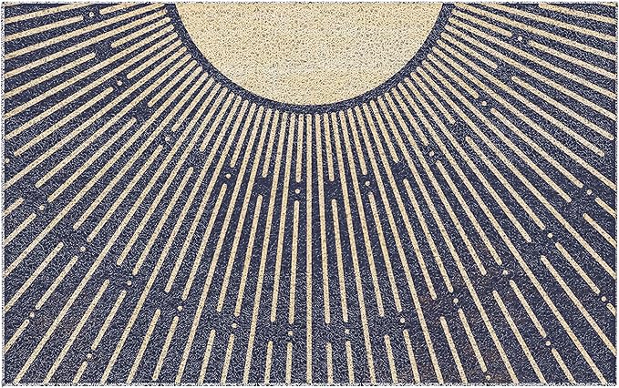Boho Door Mats Outdoor - Boho Terracotta Sun Front Doormat,Welcome Mat, Sun Bath Mat,Bohemian Door Mats Doormat Outdoor Indoor Entrance, Indoor DoorMats for Entryway, 17x30 Inch（Black）