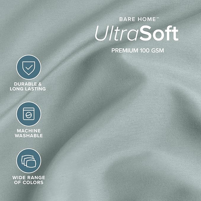 Bare Home Twin Sheet Set - 1800 Ultra-Soft Microfiber Twin Bed Sheets - Double Brushed - Deep Pockets - Easy Fit - 3 Piece Set - Bedding Sheets & Pillowcases (Twin, Sea Spray)