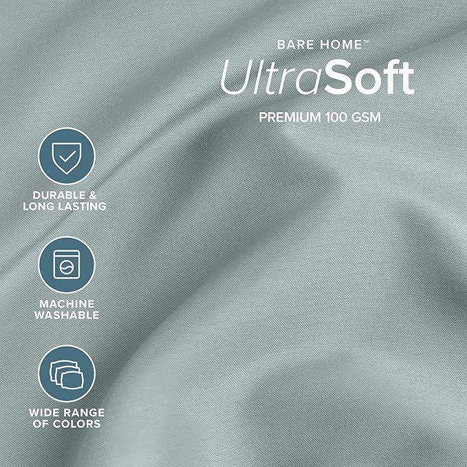 Bare Home Full XL Sheet Set - 1800 Ultra-Soft Microfiber Full Extra Long Bed Sheets - Double Brushed - Deep Pockets - Easy Fit - 4 Piece Set - Bedding Sheets & Pillowcases (Full XL, Sea Spray)