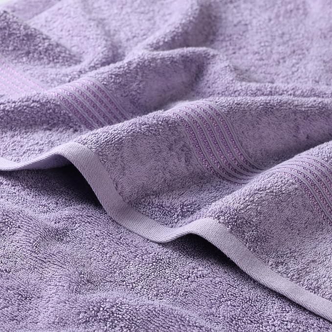 Superior Heritage Egyptian Cotton 3 Piece Towel Set, Heavyweight Towels for Bathroom, Guest Bath, Luxury Home Decor, Plush Absorbent Essentials, Includes 1 Bath, 1 Hand, 1 Face Towel, Royal Purple