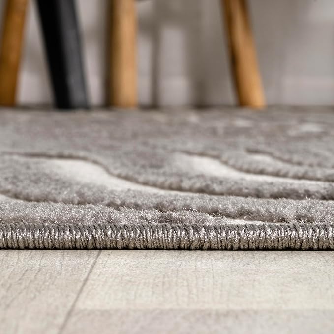 JONATHAN Y Maribo High-Low Abstract Striped Indoor/Outdoor Area Rug 4x6, Gray, Contemporary, Modern, Vintage, Bohemian for Bedroom,Kitchen,Living Room,Non Shedding,Easy-Washing (SCN103B-4)