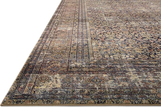 Loloi Amber Lewis Morgan Collection MOG-03 Denim/Multi 11'-6" x 14'-6" 38" Thick Area Rug feat. CloudPile, Neutral, Room Décor, Vintage Inspired, Livingroom, Bedroom, Dining Area