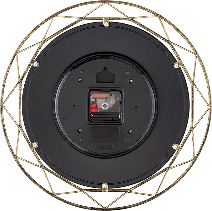 Bulova Clocks C4834 Luxfer Prism 14 Inch Frank Lloyd Wright Inspired Wall Clock