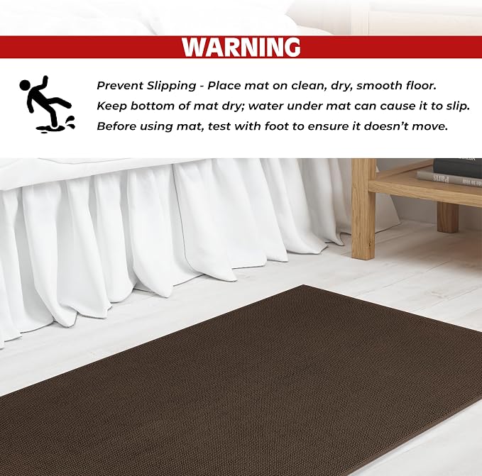 Cotton Paradise 100% Cotton Turkish Bathmat Rug, Soft Absorbent Quick Dry Non Slip, 17x24 Bathmat Rug, Chocolate Brown