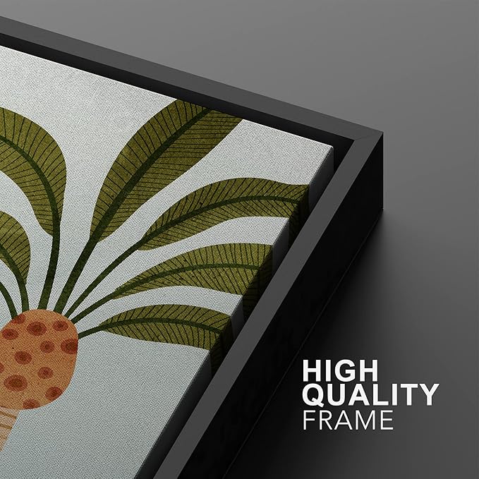 IDEA4WALL Framed Canvas Print Wall Art Set Wild Tropical Jungle Safari Cheetah & Monkey Nature Wilderness Digital Art Modern Art Decorative Animal for Living Room, Bedroom, Office - 24"x36"x2 Black