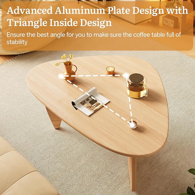 Coffee Tables Wood Small Farmhouse Coffee Table Mid-Century Modern Wood Center Table for Living Room, Original, 35 Inch