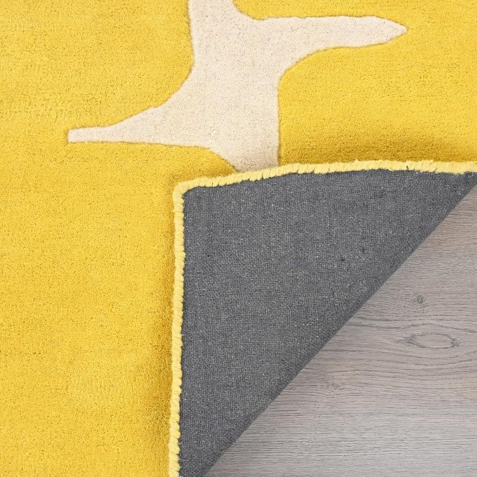 Restoration and Renovation Modern Wool Area Rug - Contemporary Abstract Geometric Design, Thick & Soft Hand-Tufted Carpet - Ideal for Indoor Decor in Living Room, Bedroom (Honey, 10' x 14')