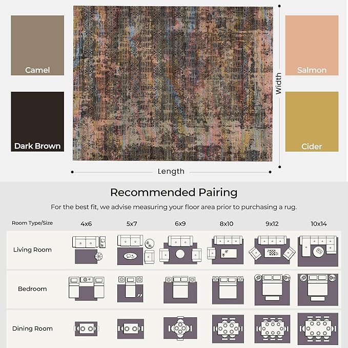Kokia Abstract Area Rugs 9x12 Bedroom Washable Decor Low Pile Non-Slip Non-Shedding Indoor Black Gray Carpet Foldable Stain Resistant Floor Mat Living Room Dining Room, Oslo Fireworks