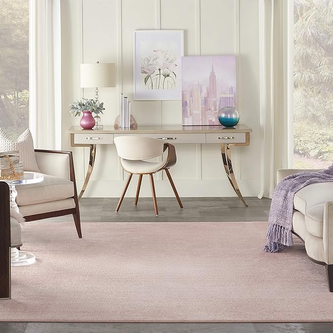 Nourison Home Nourison Essentials Pink 9' x 12' Area Rug - Easy Clean, Non Shedding, Bed Room, Living Room, Dining Room, Kitchen (9' x 12')