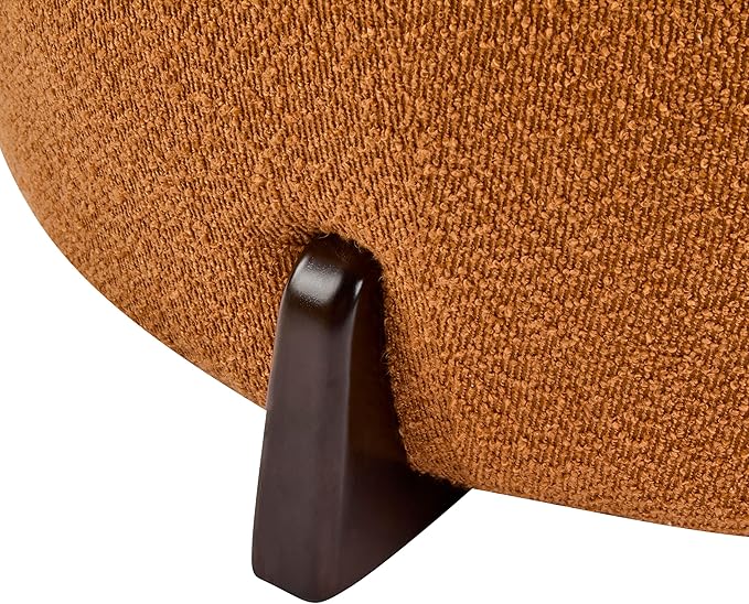 Christopher Knight Home Tatia Modern Bouce Upholstered Ottoman Coffee Table, Multi-Functional Sofa Footrest with Wooden Frame, Extra Seating for Living Room, Bedroom, Entryway, Brown+Pumpkin Orange