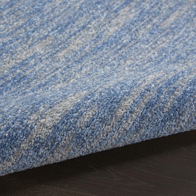 Nourison Home Nourison Essentials Blue Grey 2'2" x 20' Area Rug - Easy Clean, Non Shedding, Bed Room, Living Room, Dining Room, Kitchen (20' Runner)
